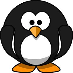 Clipart - Cute round cartoon penguin (flat colors)