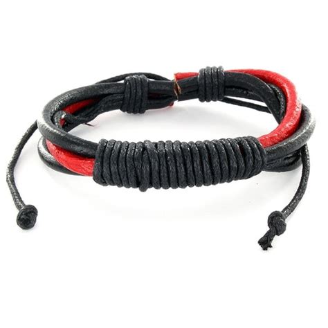 Shop Black and Red Leather Bracelet - Free Shipping On Orders Over $45 ...