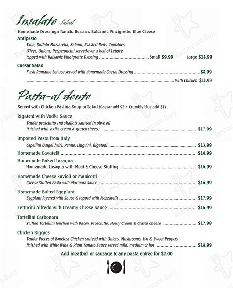 Menu at Basil Leaf restaurant, North Syracuse