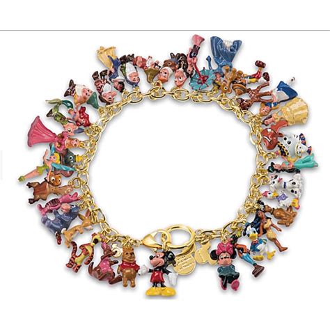 Disney Charm Bracelet 37 Disney Character Charms Gold Plated - Etsy