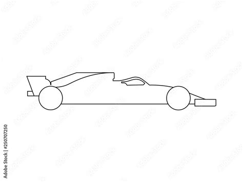 Race car outline symbol side view line drawing illustration vector ...