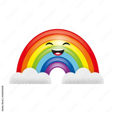 RAINBOW HAPPY Emoticon Icon Emoji VECTOR - JPEG - PNG Stock Vector ...