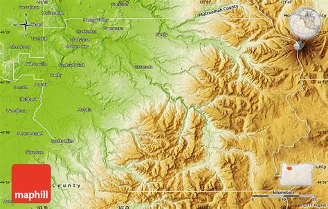 Physical Map of Clackamas County