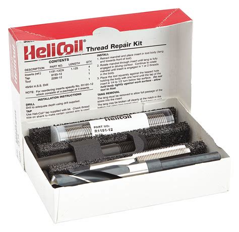 HELI-COIL 304 Stainless Steel Thread Repair Kit, 3/4-16 Size, 1.125" Length - 4DCF3|5402-12 ...