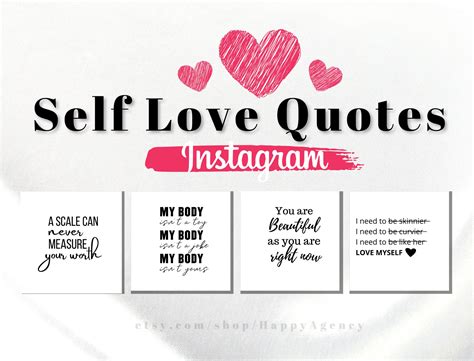 50 Self Love Quotes Instagram Positive Quotes Beauty Quotes | Etsy