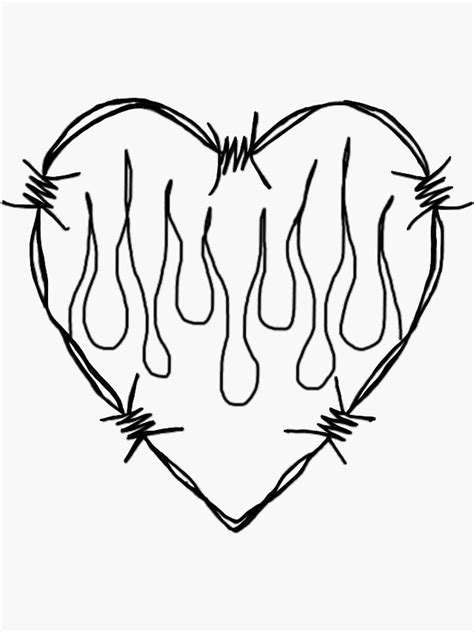 Heart on Fire Sticker by summitleigh | Sharpie tattoos, Tattoo flash art, Tattoo sketches