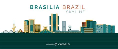 Brasilia Skyline Design Vector Download