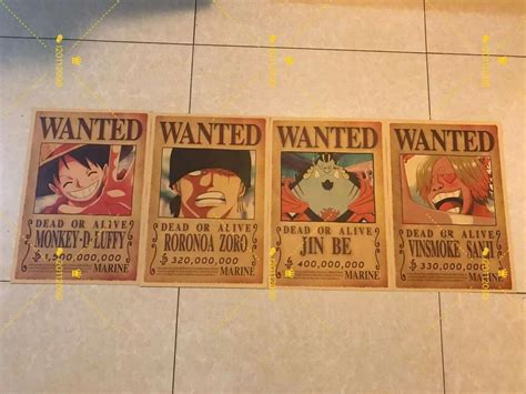 One Piece Wanted Posters Straw Hat Crew HIGH QUALITY Luffy Anime Wano ...