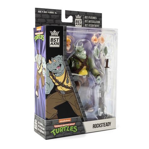 Teenage Mutant Ninja Turtles Rocksteady BST AXN 5-Inch Action Figure