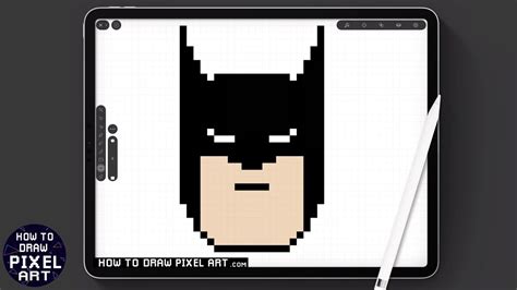 How To Draw BATMAN Pixel Art Vectornator - step by step - digital ...