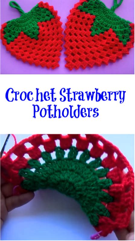 Crochet Strawberry Potholders - Crochet Ideas