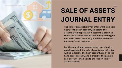 Sale of Assets journal entry examples - Financial Falconet