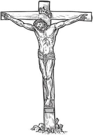 black and white clipart of jesus on the cross - Clipground