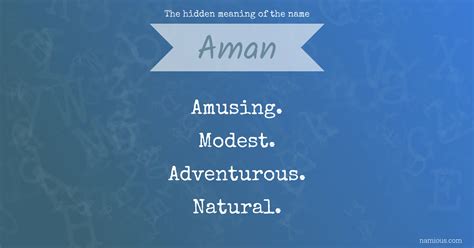 The hidden meaning of the name Aman | Namious