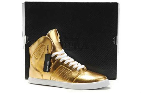 fashionable shoes: Gold Supra Shoes Model