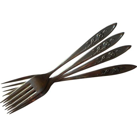 Oneida My Rose Stainless Steel 4 Dinner Forks Vintage from mercymaude ...