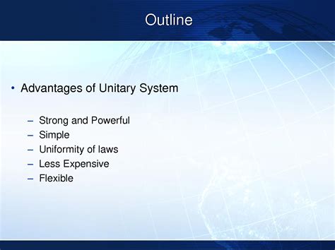 SOLUTION: Pol sci advantages of unitary system - Studypool