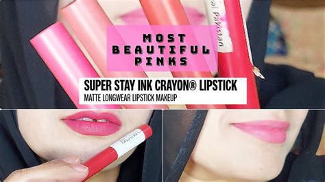 Maybelline superstay matte ink crayon | Swatches and lip application | indoor and outdoor | pink ...