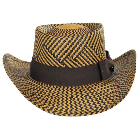 Kenny K Two-Tone Toyo Straw Gambler Hat Straw Hats