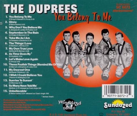 The Duprees - You Belong To Me (Reissue) (1962/1996)