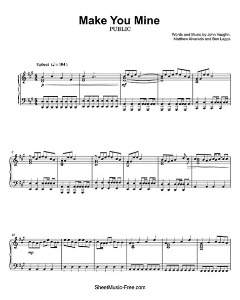 Make You Mine Sheet Music PUBLIC - ♪ SHEETMUSIC-FREE.COM