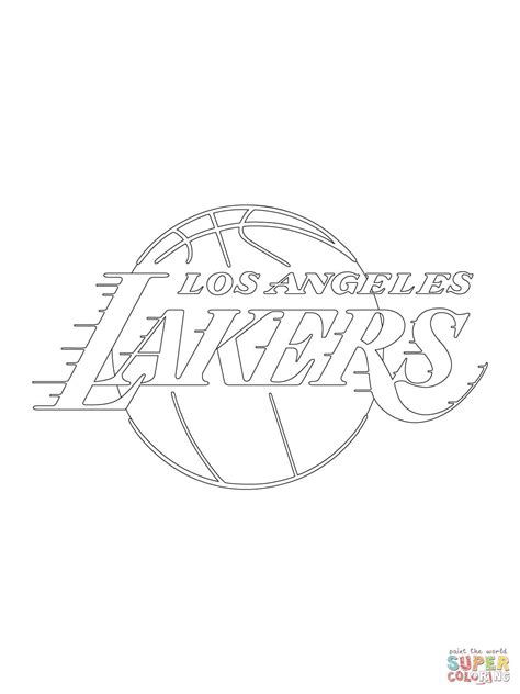 the los angeles lakers logo is shown in this coloring page