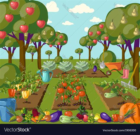 Garden Royalty Free Vector Image - VectorStock