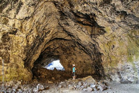 Indian Tunnel Cave in Craters of the Moon National Monument, Idaho, USA Stock Photo | Adobe Stock