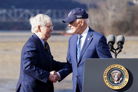 Biden celebrates infrastructure projects with Mitch McConnell in ...