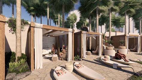 A rendering of pool cabanas. (Courtesy, Virgin Hotels Las Vegas)