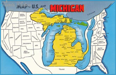 Michigan Map Tourist Attractions - TravelsFinders.Com