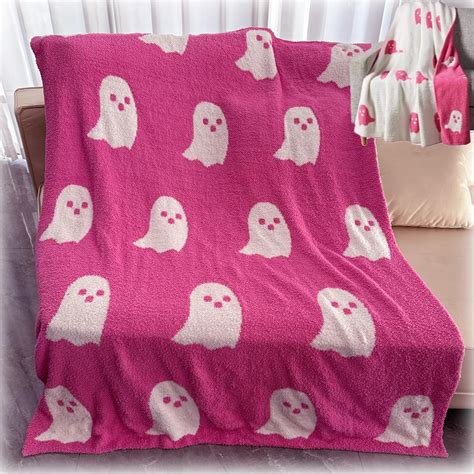 Amazon.com: Halloween Viral Pink Ghost Blanket, Ghost Throw Blanket, Cupcakes and Cashmere Ghost ...