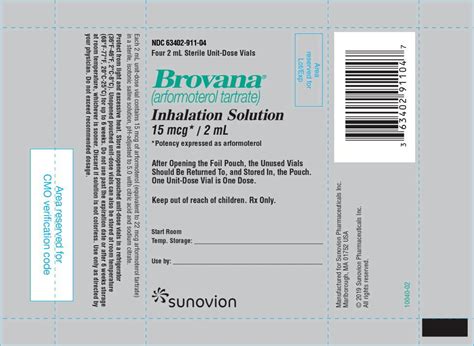 Brovana - FDA prescribing information, side effects and uses