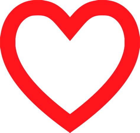 Vector image of a red heart with thick outline | Public domain vectors