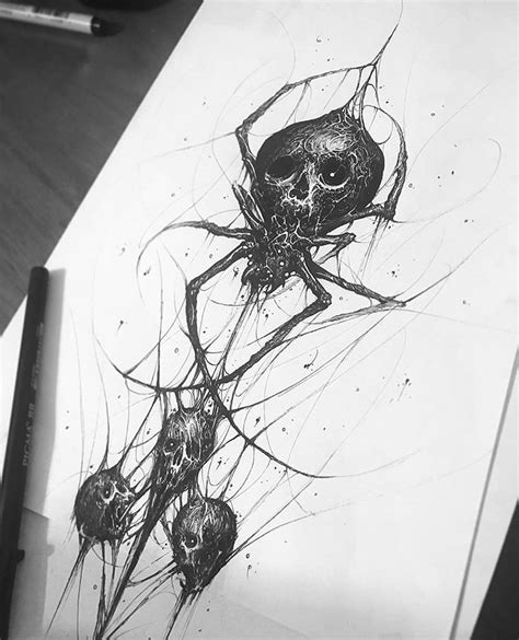 𝕭𝖗𝖆𝖓𝖉𝖔𝖓 𝕳𝖊𝖗𝖗𝖊𝖗𝖆 en Instagram: "💀💀💀🕷🕸 #penandink #skull #spider # ...