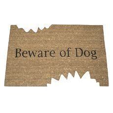 "Beware Of Dog" Doormat , | Dog door mat, Funny doormats, Paw print