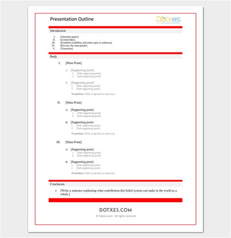 Outline Template Word - Academic