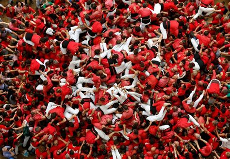 In pictures: Participants compete to make tallest human tower