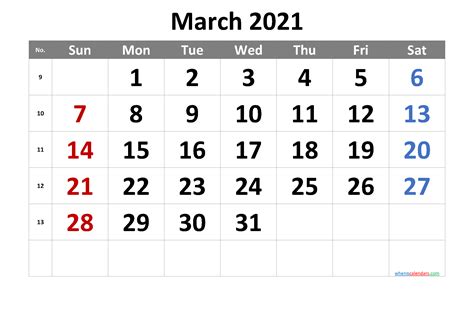 Apr 2021 Calendar Printable March - Riset