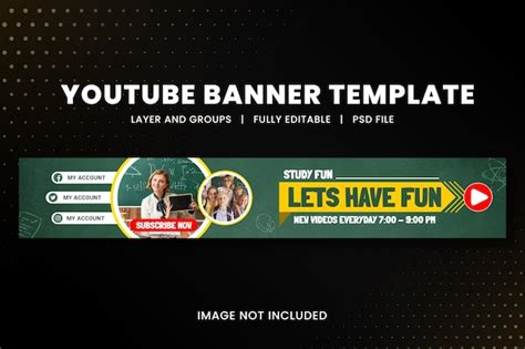 Premium PSD | Education youtube banner channel template