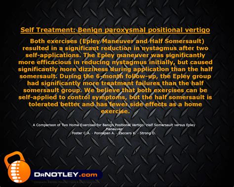 BPPV Treatment for Vertigo: Half Somersault - http://www.drnotley.com/http://www.drnotley.com/