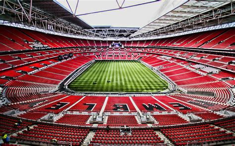 Wembley Stadium, empty stadium, soccer, R, Wembley, football stadium, London, HD wallpaper | Peakpx