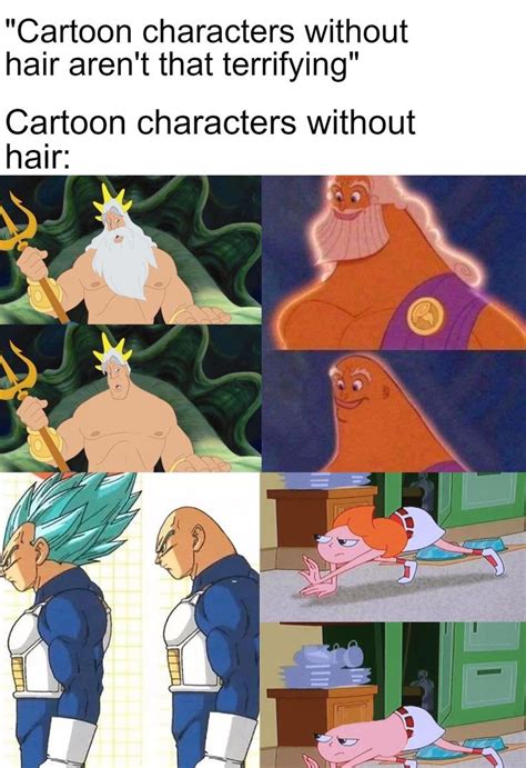 Cartoon Characters without Hair 😂😭 😂 | Witty memes, Really funny ...