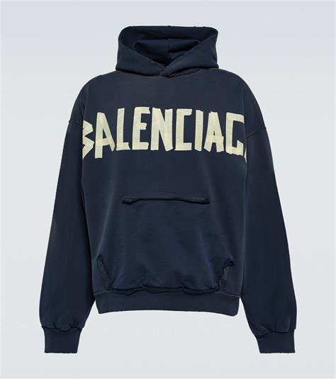 Balenciaga Tape logo cotton jersey hoodie Balenciaga