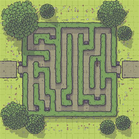 [Map Tiles, Part 7] The Hedge Maze [25 x 25] - battlemaps Minecraft ...