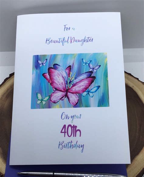 Daughter 40th Birthday Card Lovely Daughter or Granddaughter - Etsy