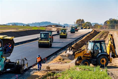 New road construction editorial stock photo. Image of equipment - 62022063