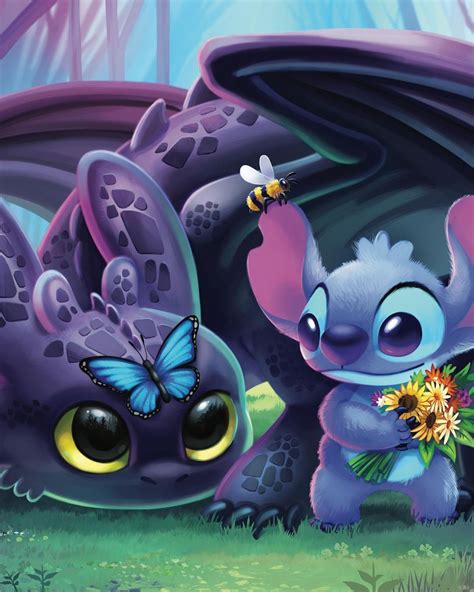 Eric Proctor on Instagram: “Spring Toothless and Stitch 🌸 . . #digitalart #disneyfanart #httyd # ...