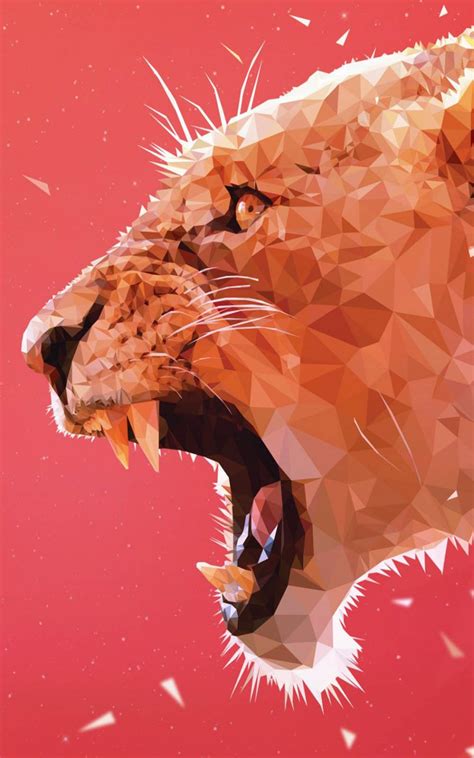 Roaring Lion Abstract Artwork 4K Ultra HD Mobile Wallpaper