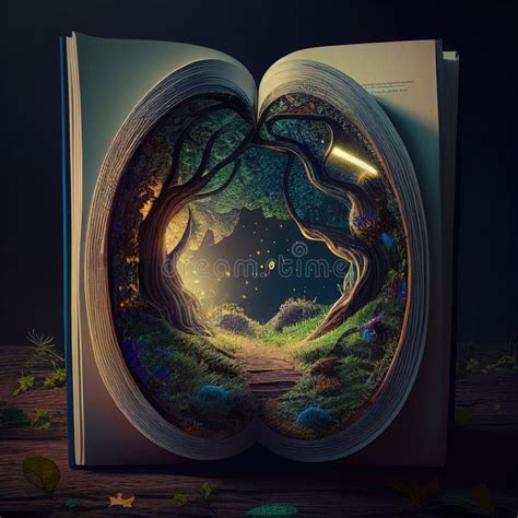 AI Generated Portal in a Book To a Magical New World Stock Illustration - Illustration of magic ...